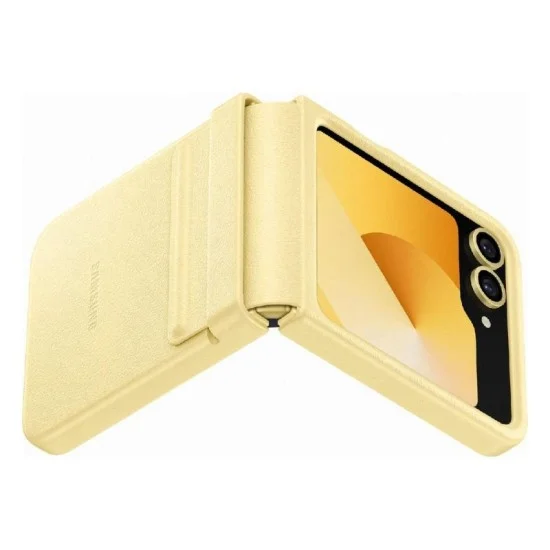 Cover Samsung Z Flip 6 Leather Case - Yellow